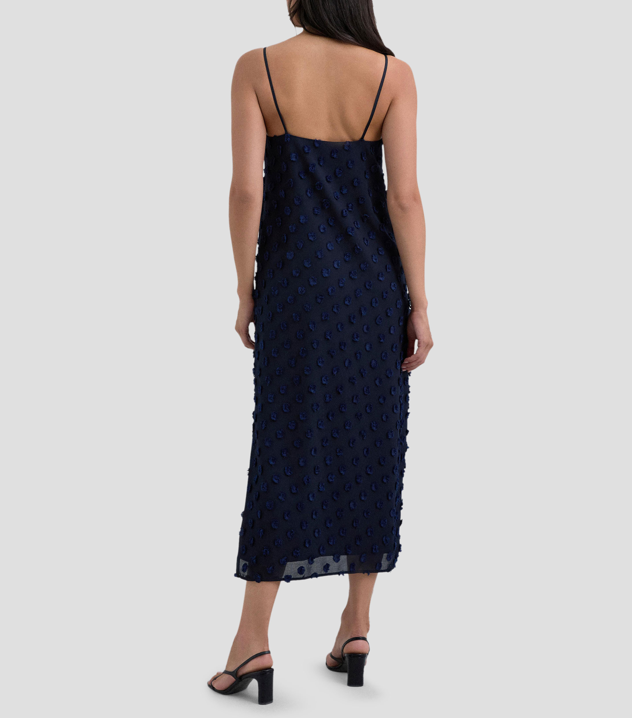 Vestido midi liso Mujer
